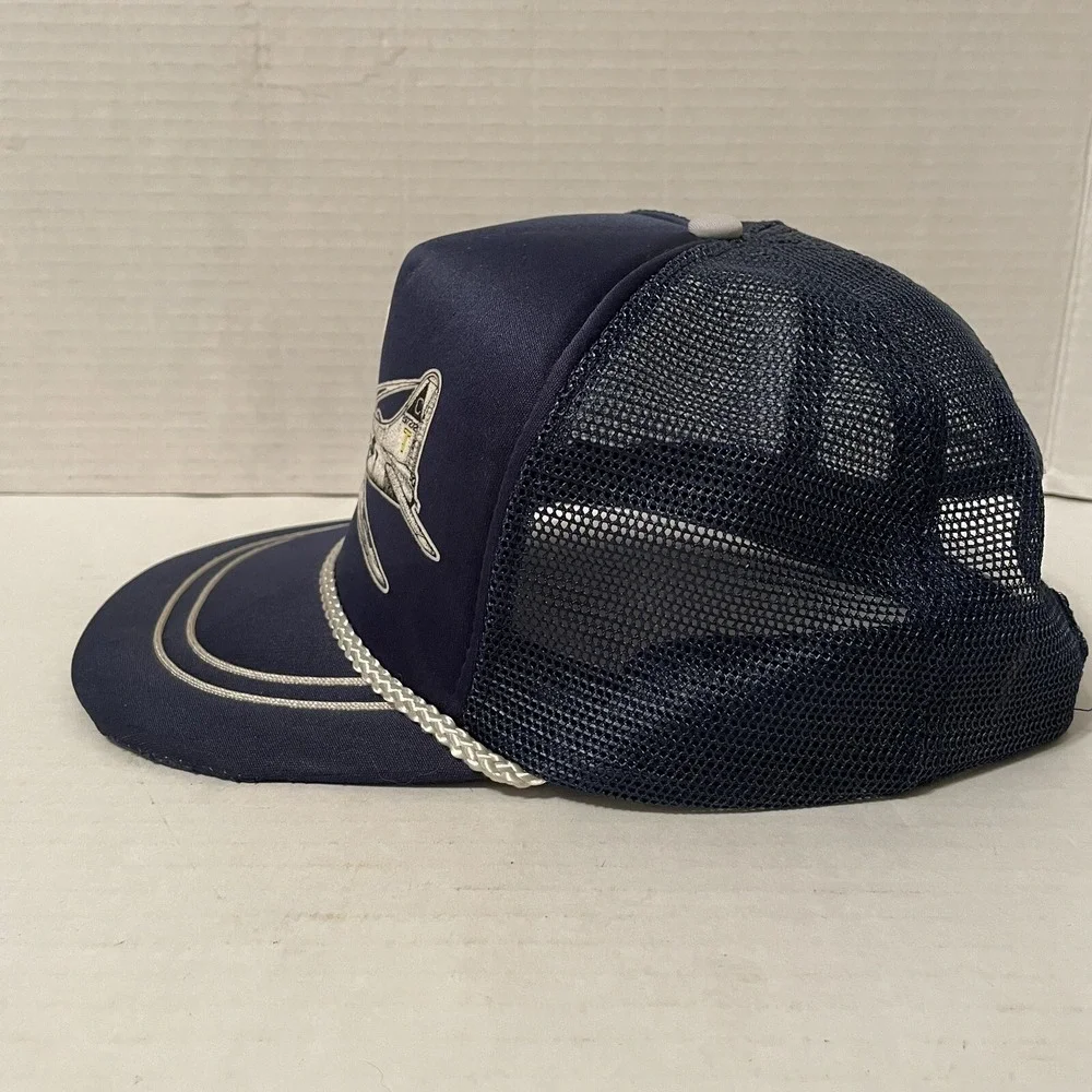 B-17 Airplane Military Trucker Hat Snapback Mesh Navy Blue Cap‎